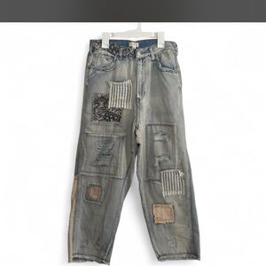 POL women’s barrel Patchwork Jeans